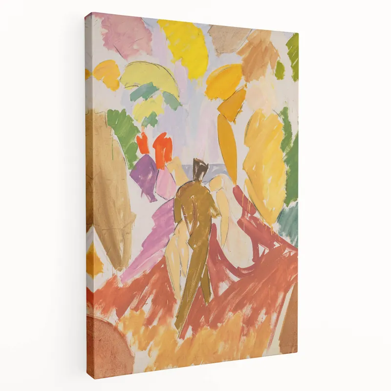 Place Order Modern Wall Art - Abstract Contemporary Faun and Nymph Painting Print