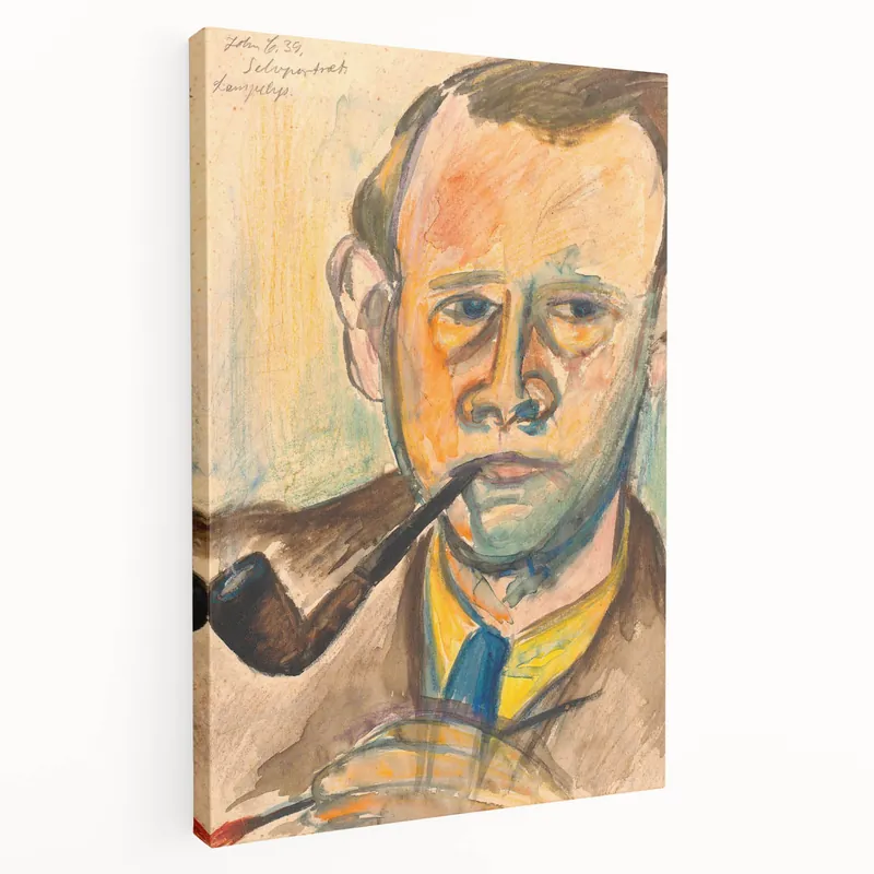 Modern Wall Art - Expressive Self-Portrait in Bold Brushstrokes Top Pick
