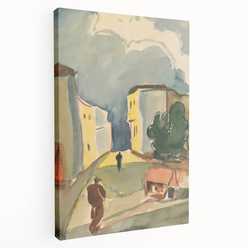 Detailed Art Realism: Abstract Urban Pedestrian Scene Realism Canvas Print While Supplies Last