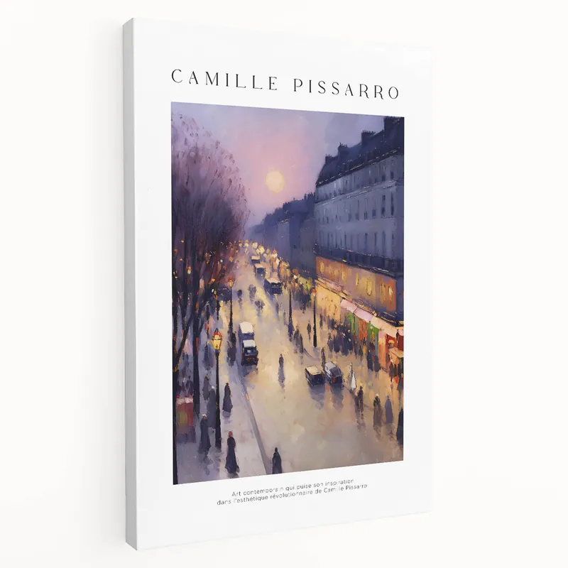 Shop Now Pissarro Wall Art - Twilight Parisian Street Scene Impressionist Canvas
