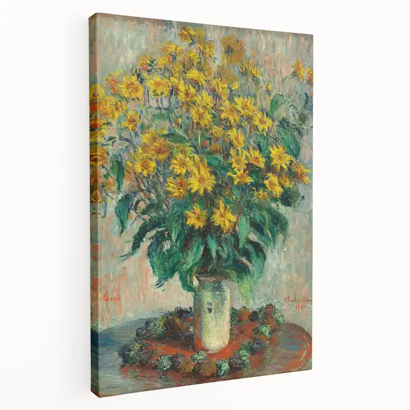 Impressionism Wall Art - Jerusalem Artichoke Flowers by Claude Monet Print Hot Deal