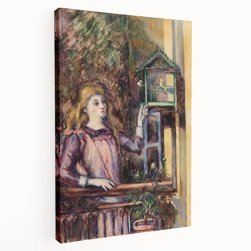 Impressionist Art Print - Girl with Birdcage by Paul Cézanne - Cézanne Wall Art Warranty Included