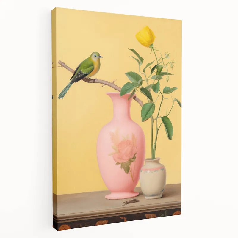 Limited Edition Maximalist Wall Art – Eclectic Bird and Floral Decor for Bold Style