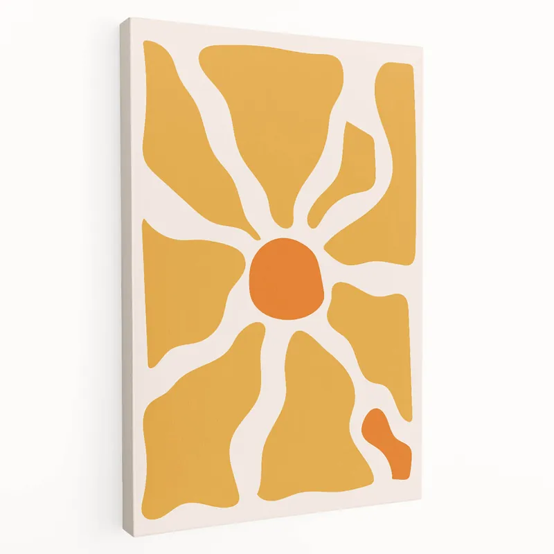 Warranty Included Bohemian Wall Art - Bold Yellow and Orange Abstract Boho Canvas Print