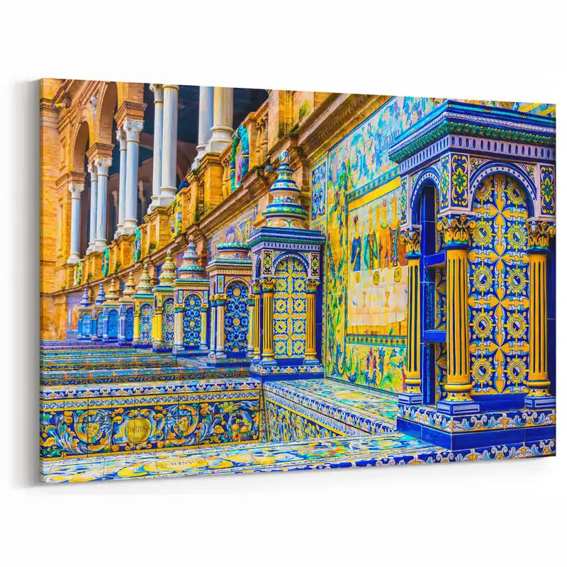Framed Andalucía Art - Colorful Ceramic Tiles of Plaza de España Sale