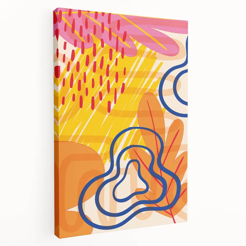Vibrant Abstract Boho Wall Art | Eclectic Bohemian Decor Canvas | Print Express Delivery