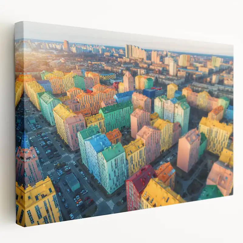 Ukraine Art Prints – Vibrant Colorful Buildings, Urban Cityscape Wall Art Trending