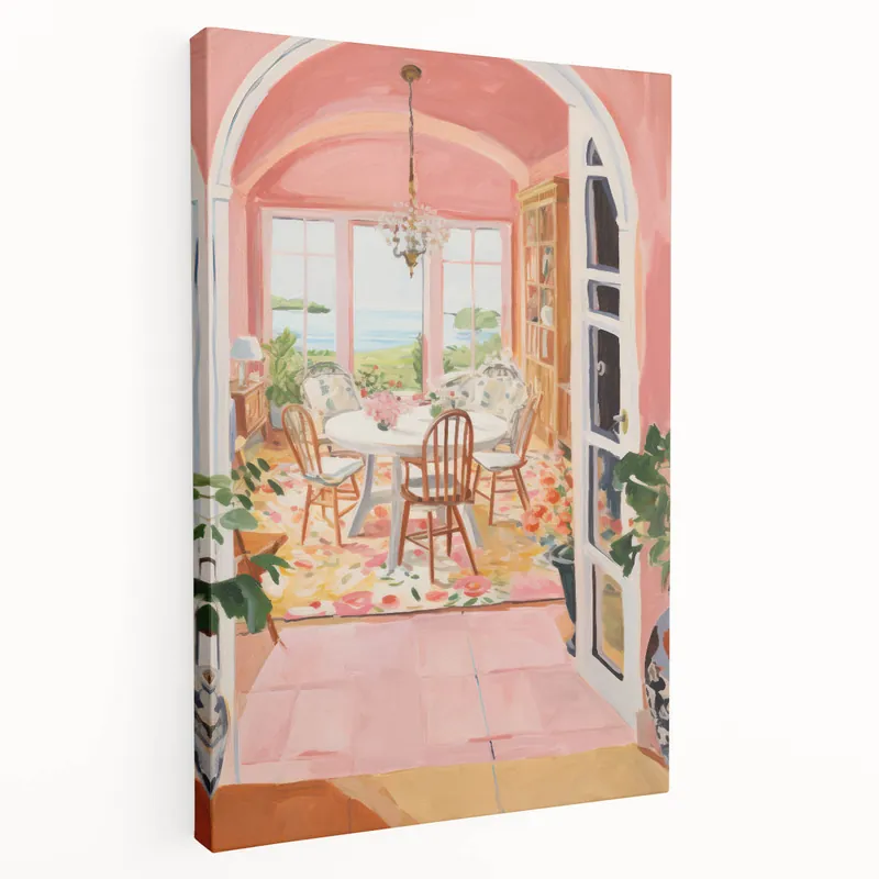Electric Wall Art | Vibrant Dining Room Scene Modern Electric Art Canvas Limited Offer
