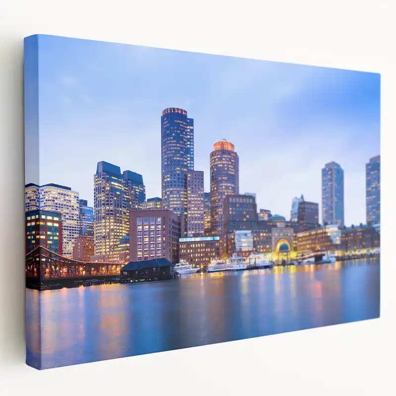 Super Sale Boston Waterfront Skyline – Massachusetts Cityscape Wall Art Print
