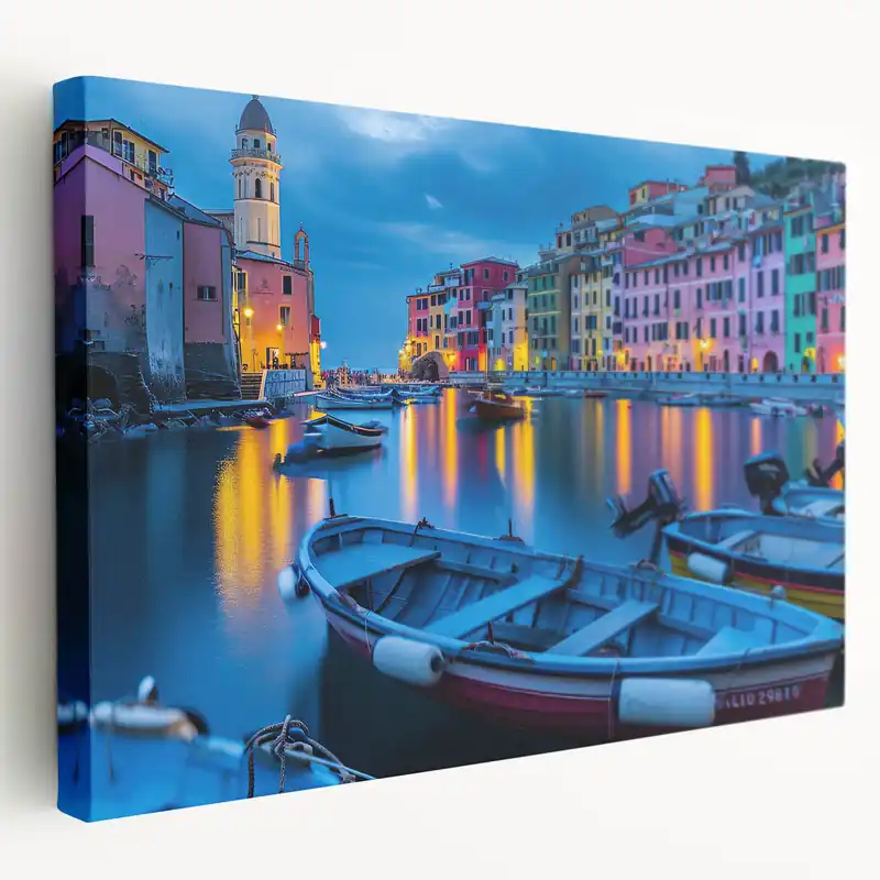 Top Rated Cinque Terre Photography – Italian Coastal Twilight Wall Art Decor