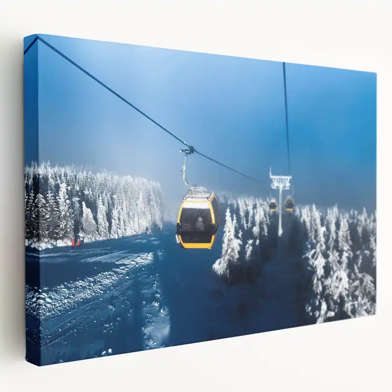 Modern Telluride Ski Lift Wall Art - Scenic Colorado Winter Photography Canvas Print