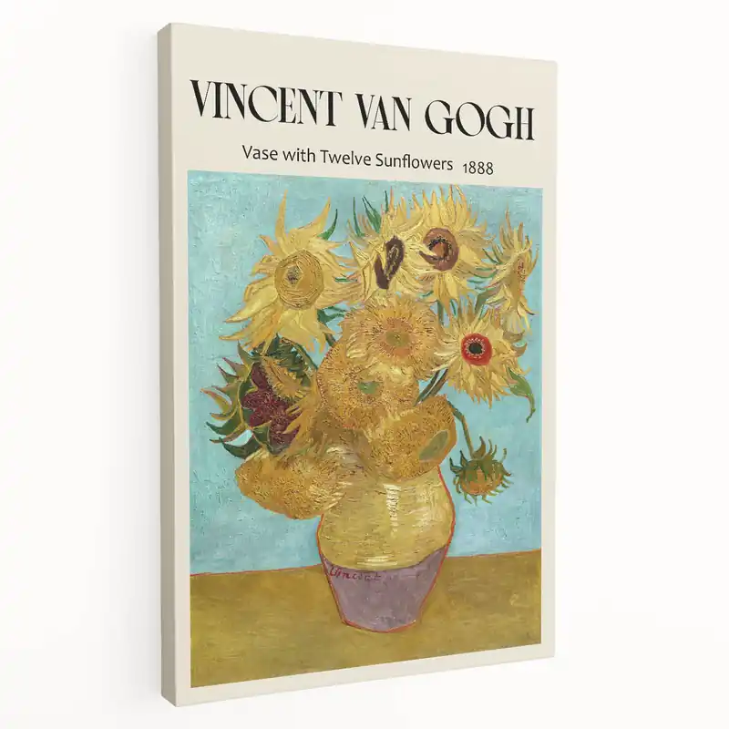 Vincent van Gogh Wall Art - Vase with Twelve Sunflowers 1888, Canvas Print Exclusive