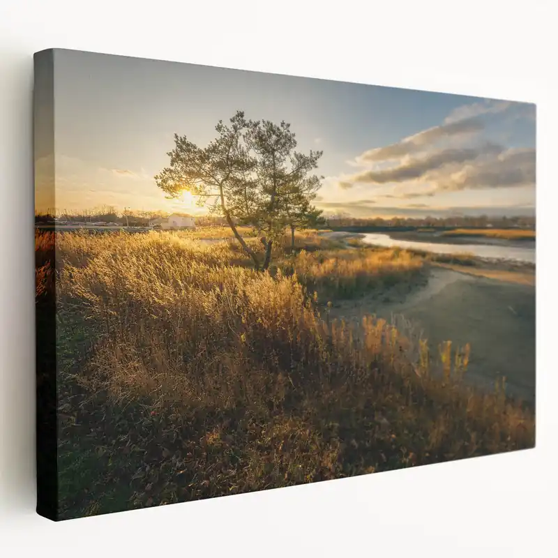 Premium Golden Sunset Over Tranquil Marshlands Photography - Connecticut Art Prints