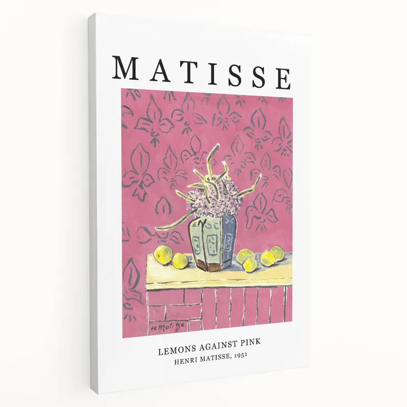 Luxury Henri Matisse Art Prints – Lemons Against Pink Canvas Wall Art – Fauvism