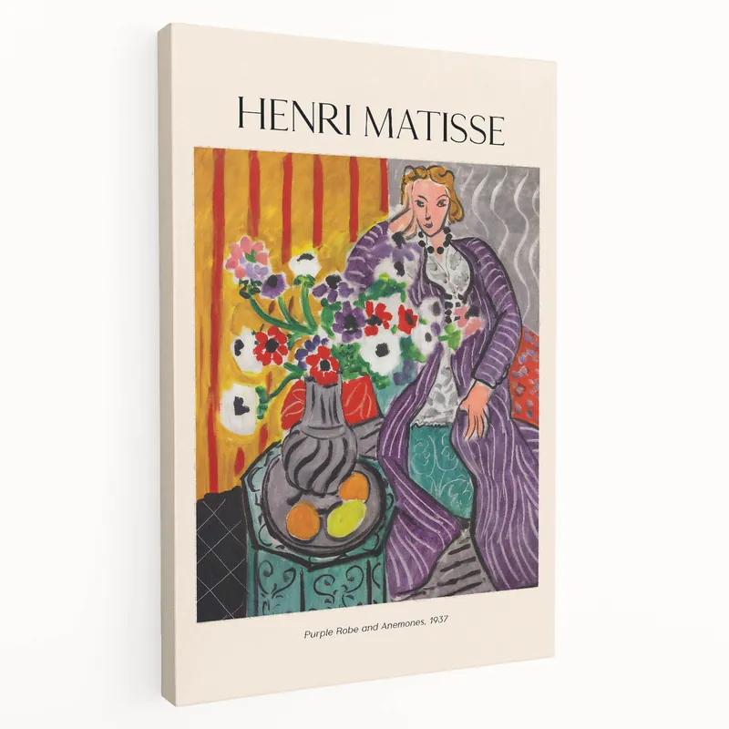 Top Pick Henri Matisse Art Prints – Purple Robe and Anemones, 1937 – Matisse Wall Art