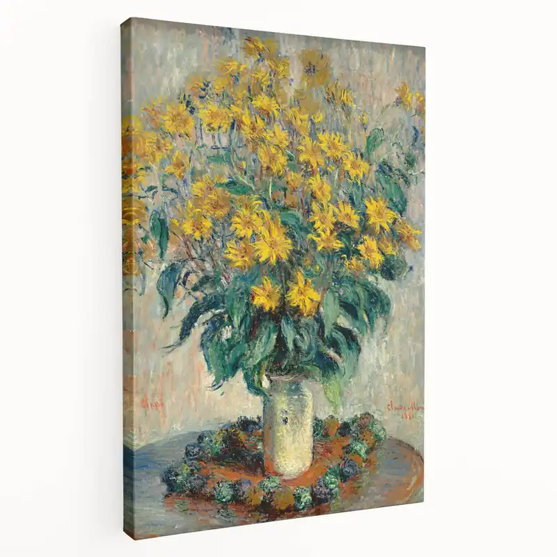Claude Monet Wall Art - Jerusalem Artichoke Flowers, 1886 Canvas Print No Minimum Order