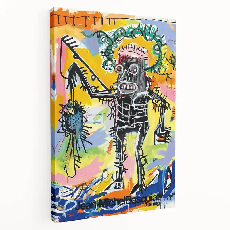 Basquiat Wall Art - Jean-Michel Basquiat Prints - Fishing Canvas Decor Flash Sale