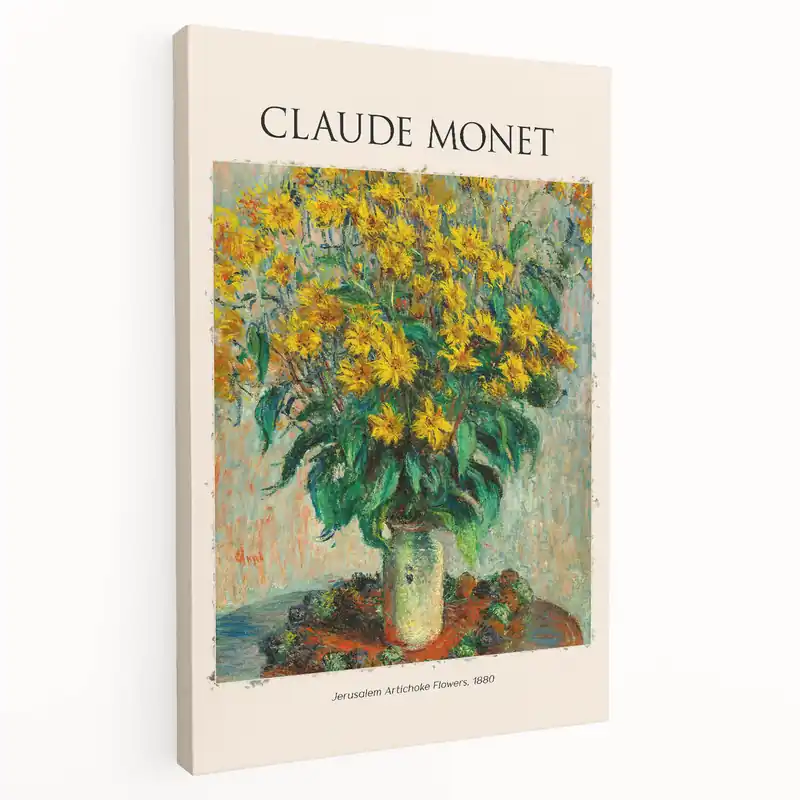 Deal Claude Monet Wall Art - Jerusalem Artichoke Flowers, 1880 Canvas Print