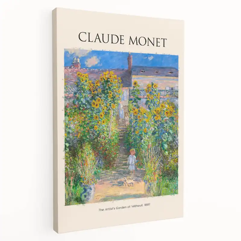 Claude Monet Wall Art - The Artist’s Garden at Vétheuil, 1881 Canvas Print Buy Direct
