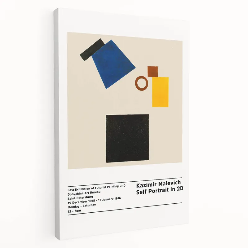 Today Only Malevich Art - Suprematist Self Portrait in 2D | Abstract Wall Art
