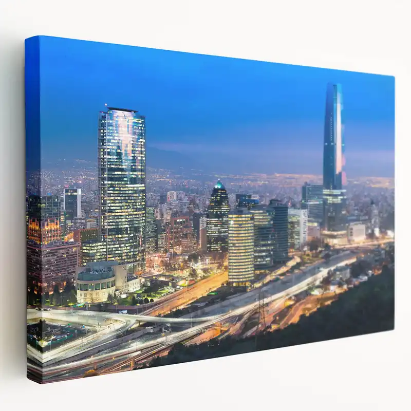 Vibrant Chile Scenic Prints & Night Cityscape Art - Santiago Wall Art Best Choice