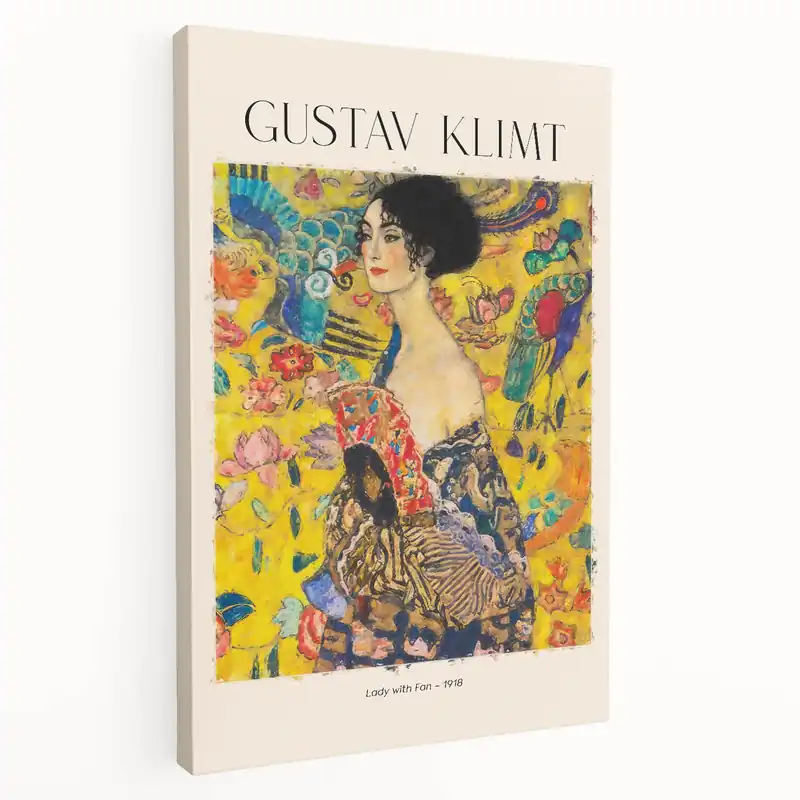 Gustav Klimt Wall Art | Lady with Fan Canvas Prints | Klimt Art Reproduction Holiday Sale