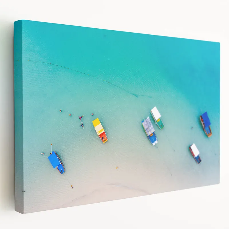Authentic Colorful Boats in Turquoise Waters & Brazilian Photography - Brazil Wall Art