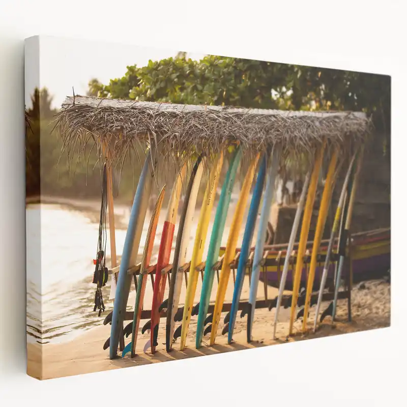 Sri Lanka Photography Prints - Vibrant Surfboards on Tropical Beach Authentic