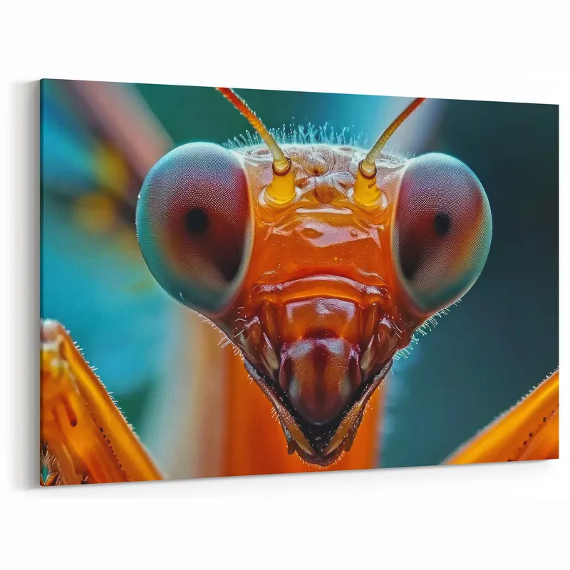 Best Seller Animal Wall Art – Praying Mantis Close-Up Print | Nature Canvas Art