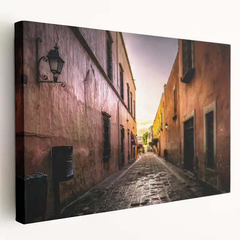 Express Delivery Mexico City Street Art - Serene Sunset Alleyway with Historic Buildings