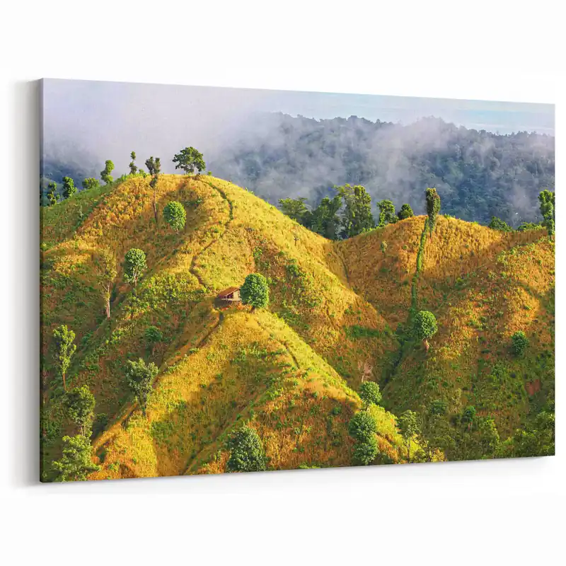 Misty Hills of Bangladesh - Serene Nature Landscape Canvas Wall Art Buy Online