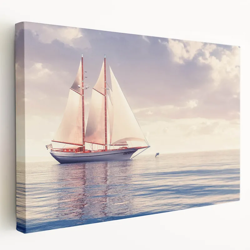 Best Seller Serene Sunset Sailboat Wall Art - Tranquil Nautical Canvas Print