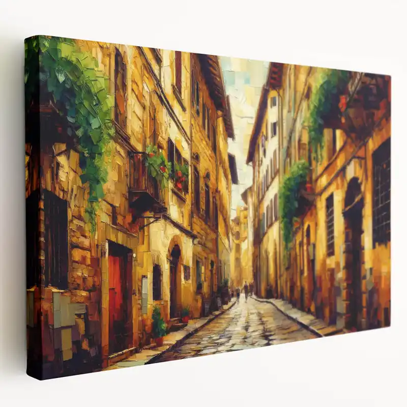 Bulk Order Tuscan Street Charm Art – Rustic Alleyway Canvas for Cozy Home Decor