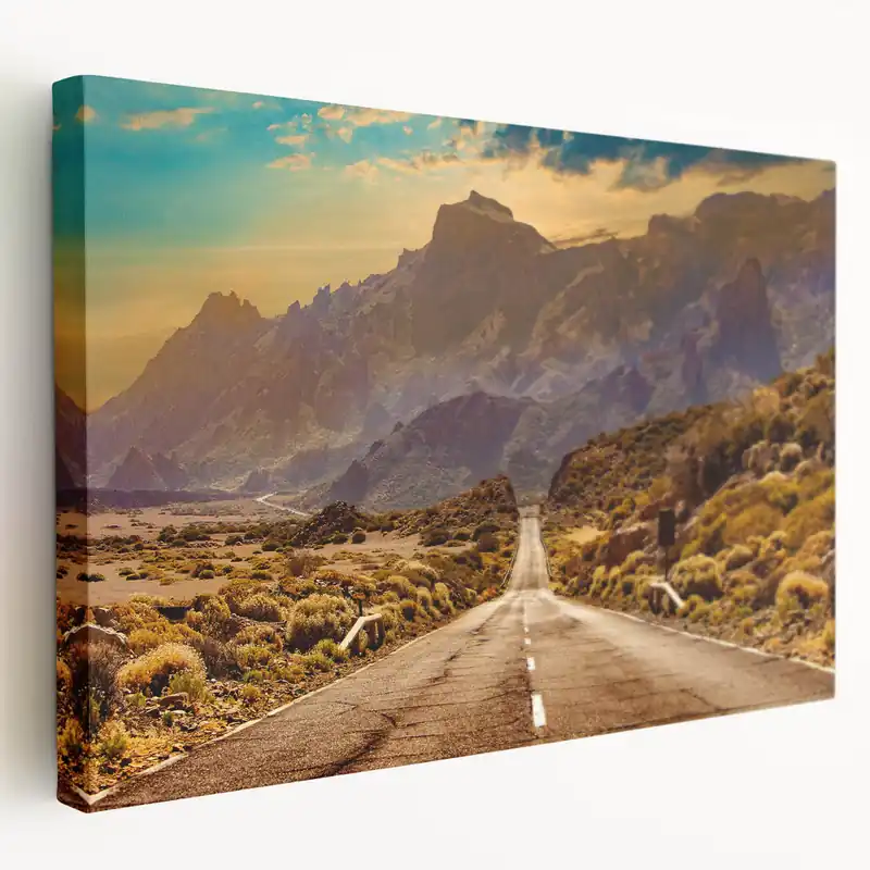 Desert Mountain Road Wall Art - Majestic Scenic Highway at Sunset Top Rated
