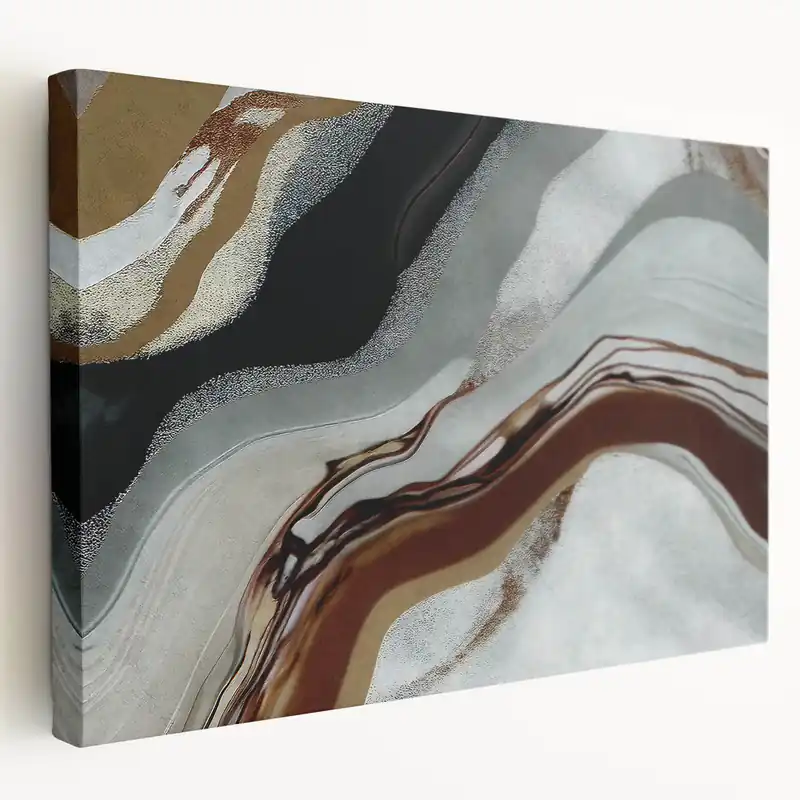Seasonal Sale Abstract Strokes and Lines Art | Retro Vibes Geometric Earth Tones Canvas