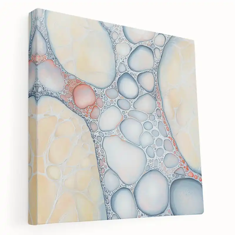 Brand New Organic Cells in Soft Tones – Earthen Harmony Earth Tone Art Print