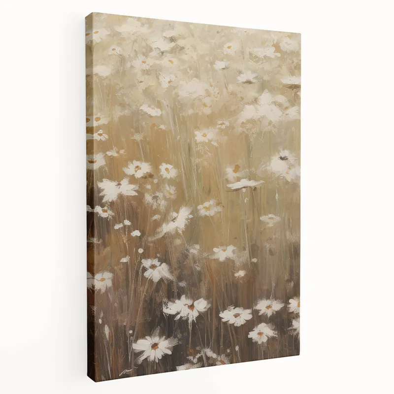 Vintage Botanical Art Print: Soft Daisies in a Golden Field Buy Online