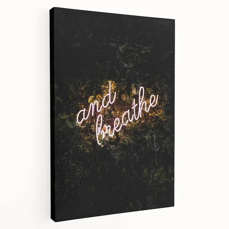 And Breathe Neon Sign - Fall Wall Art and Autumn Canvas Art Fresh Stock