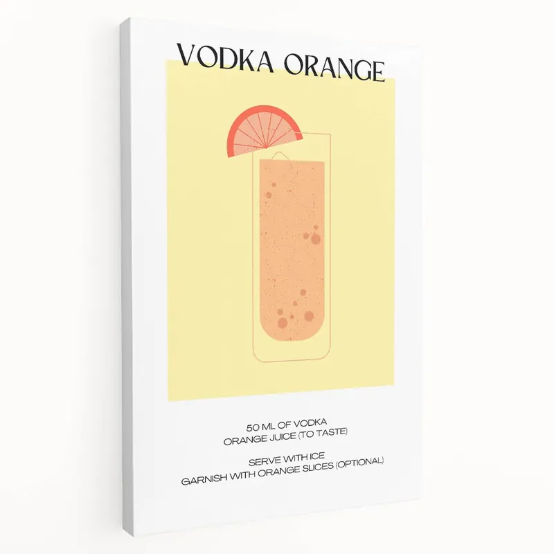 Vodka Orange Cocktail Print - Bar Wall Art for Kitchen & Home Bar Viral