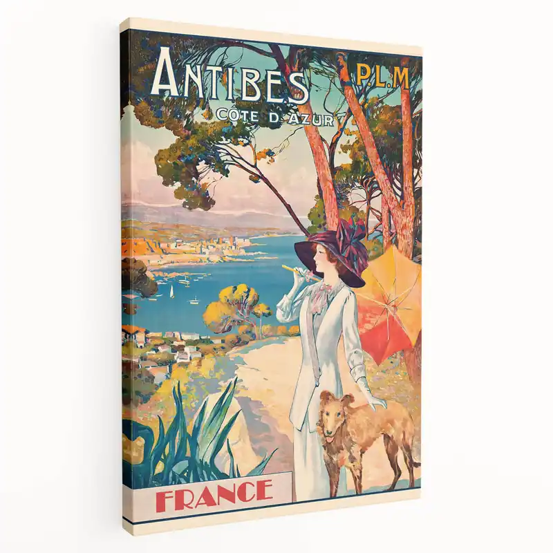 Retro Antibes Travel Poster – Vintage Cote d'Azur Art Best Seller