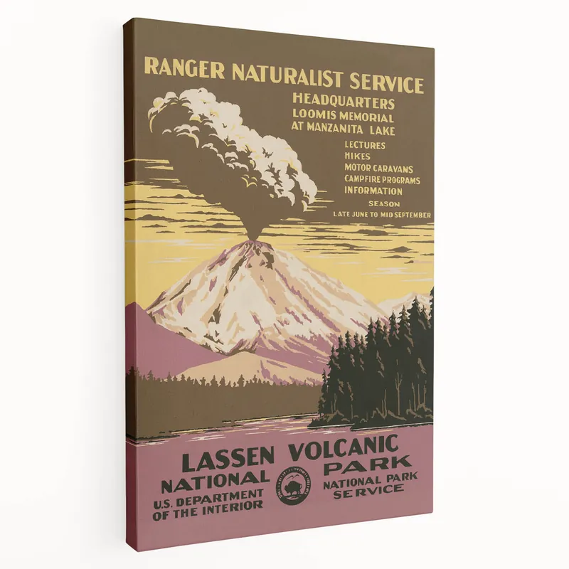 Vintage Travel Poster - Lassen Volcanic Park | Retro Nature Art Buy Online