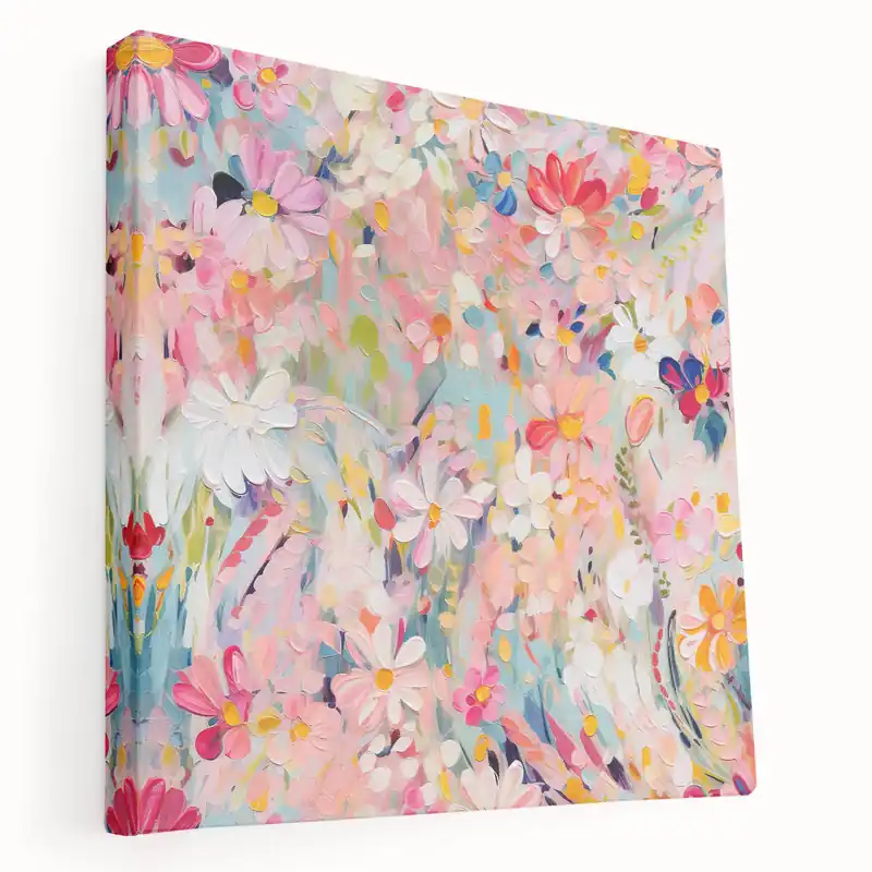Reduced Price Dreamy Floral Abstract Wall Art - Colorful Modern Canvas for Living Room