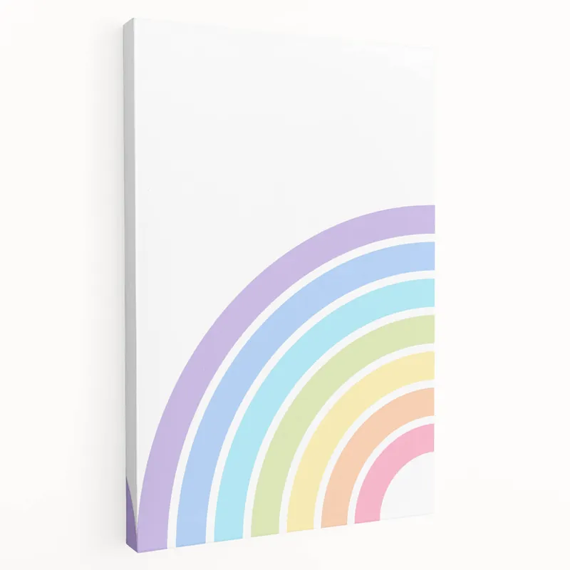 Playroom Wall Art - Minimalist Pastel Rainbow Kids Room Print Top Rated