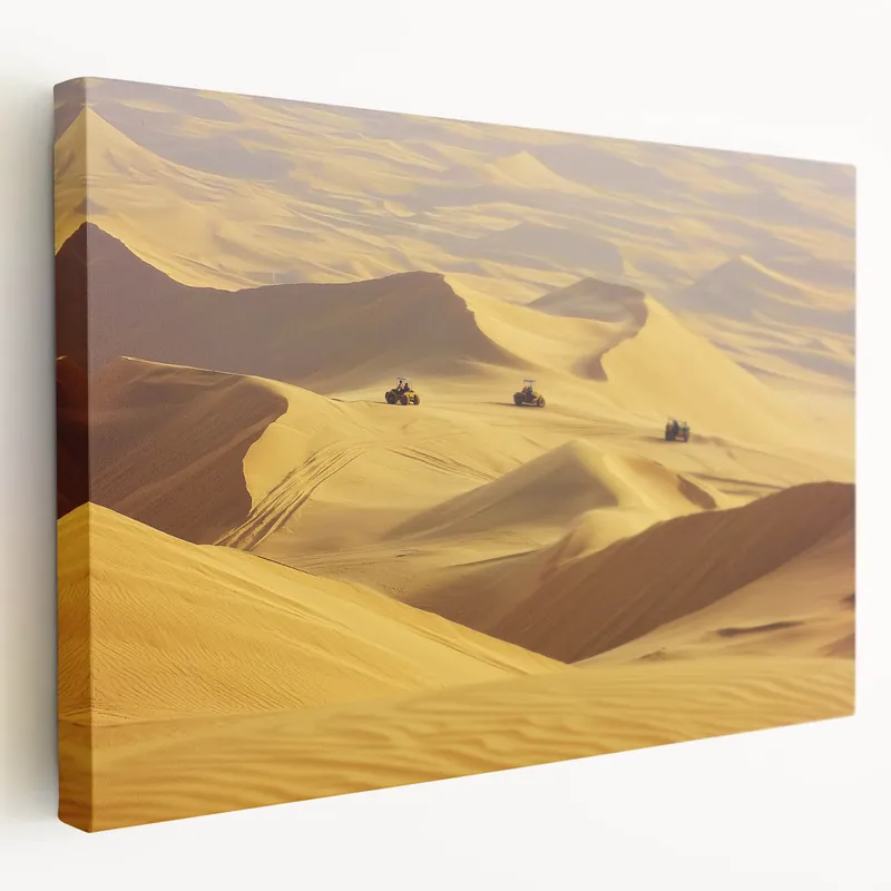Hot Deal Golden Sand Adventures - Desert Dunes with Vehicles Canvas Art