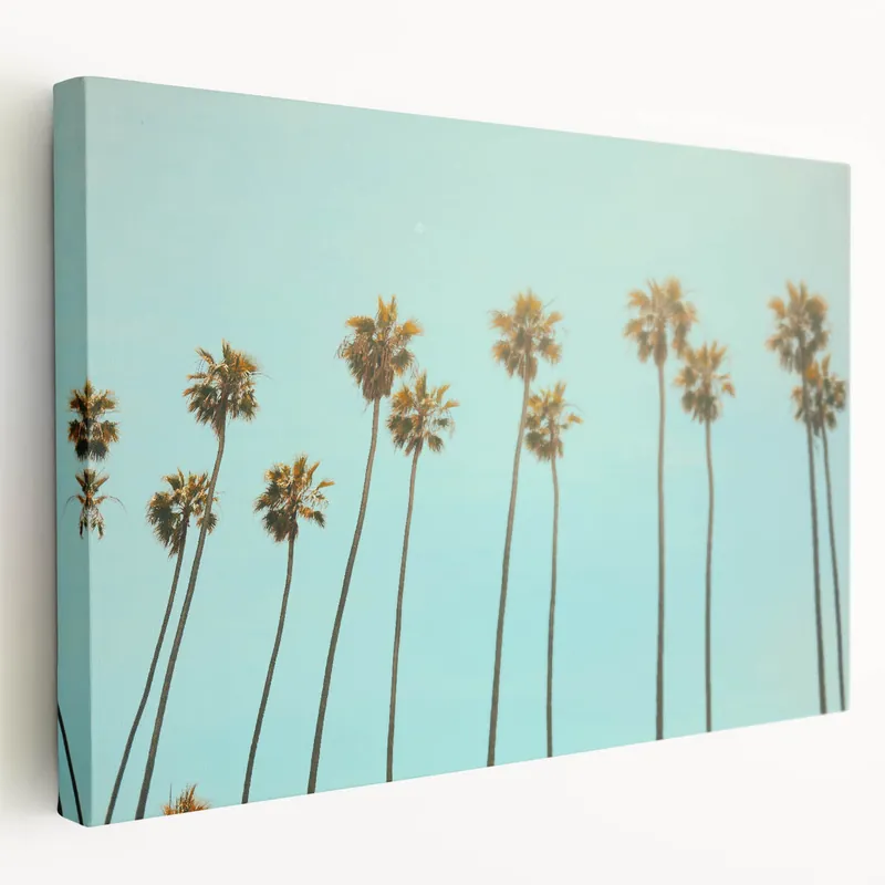 High Quality Floral Summer Art – Palm Trees Under Summer Sky Print