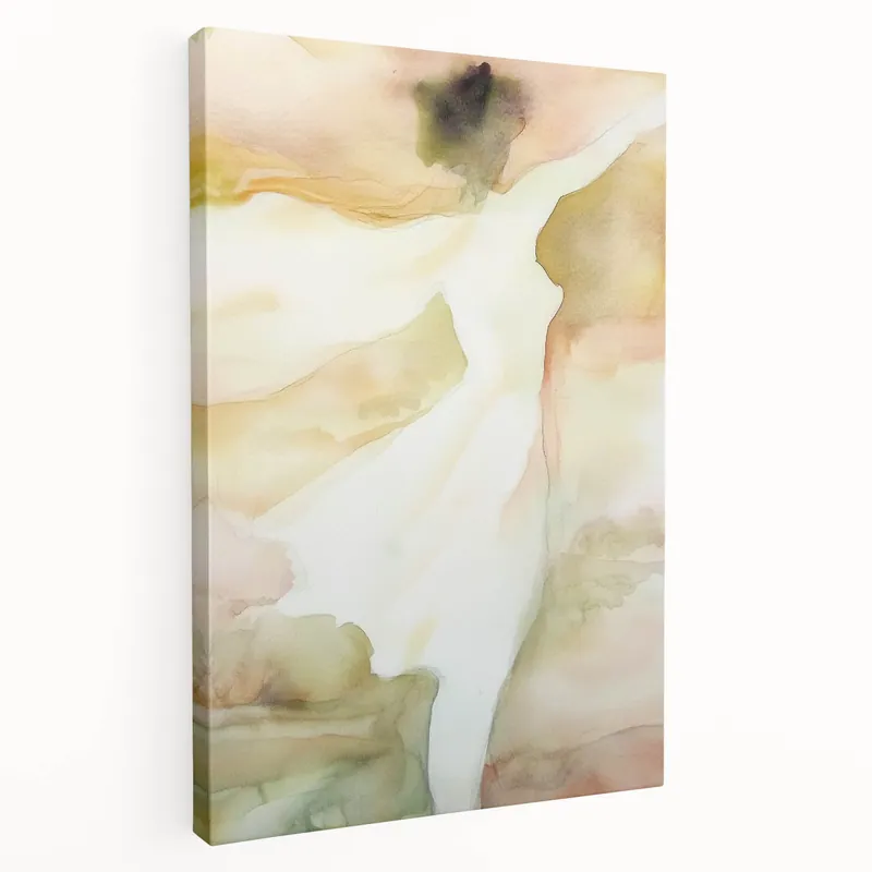 Warranty Included Contemporary Figurative Wall Art - Abstract Dancer in Warm Tones