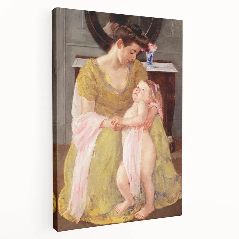Mother and Child with Rose Scarf - Impressionist Art by Mary Cassatt Fan Favorite