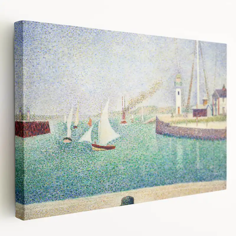 Premium Entrance to the Port of Honfleur by Seurat: Coastal Pointillist Wall Art