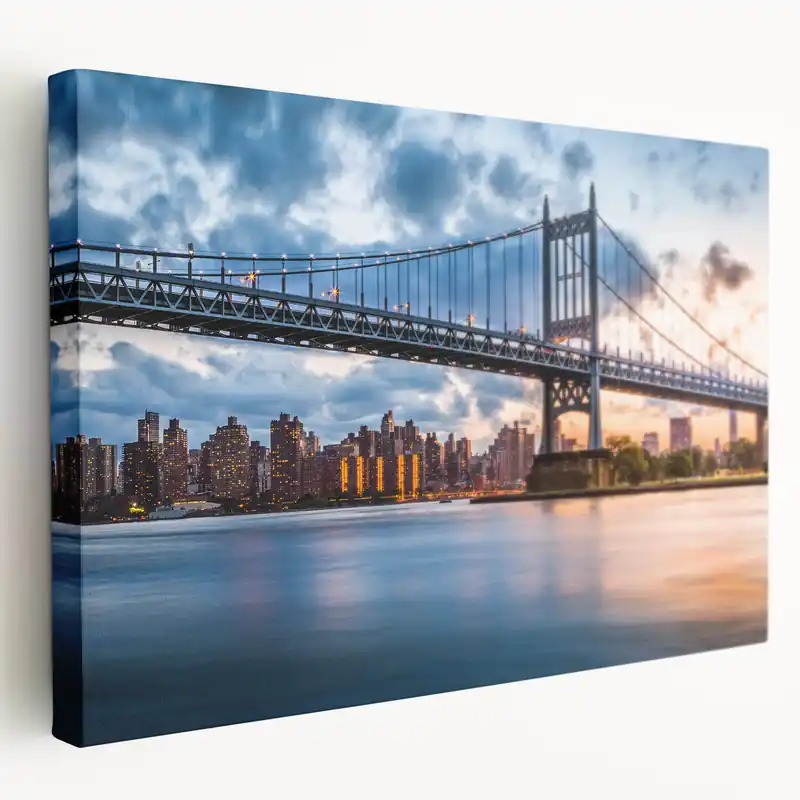 Manhattan Bridge Art - Sunset New York City Skyline Photography Wall Decor Exclusive