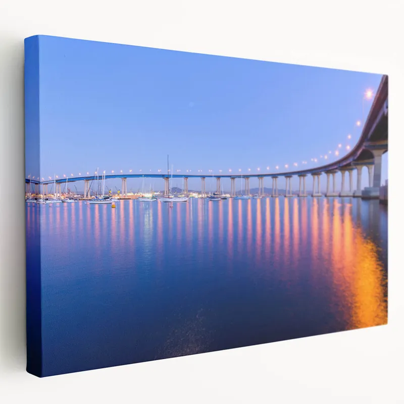 While Supplies Last Coronado Bridge at Twilight – San Diego Evening Reflection Wall Art